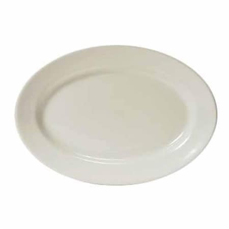 Reno 7 In. X 4.63 In. Wide Rim Oval Platter - White Porcelain - 3 Dozen